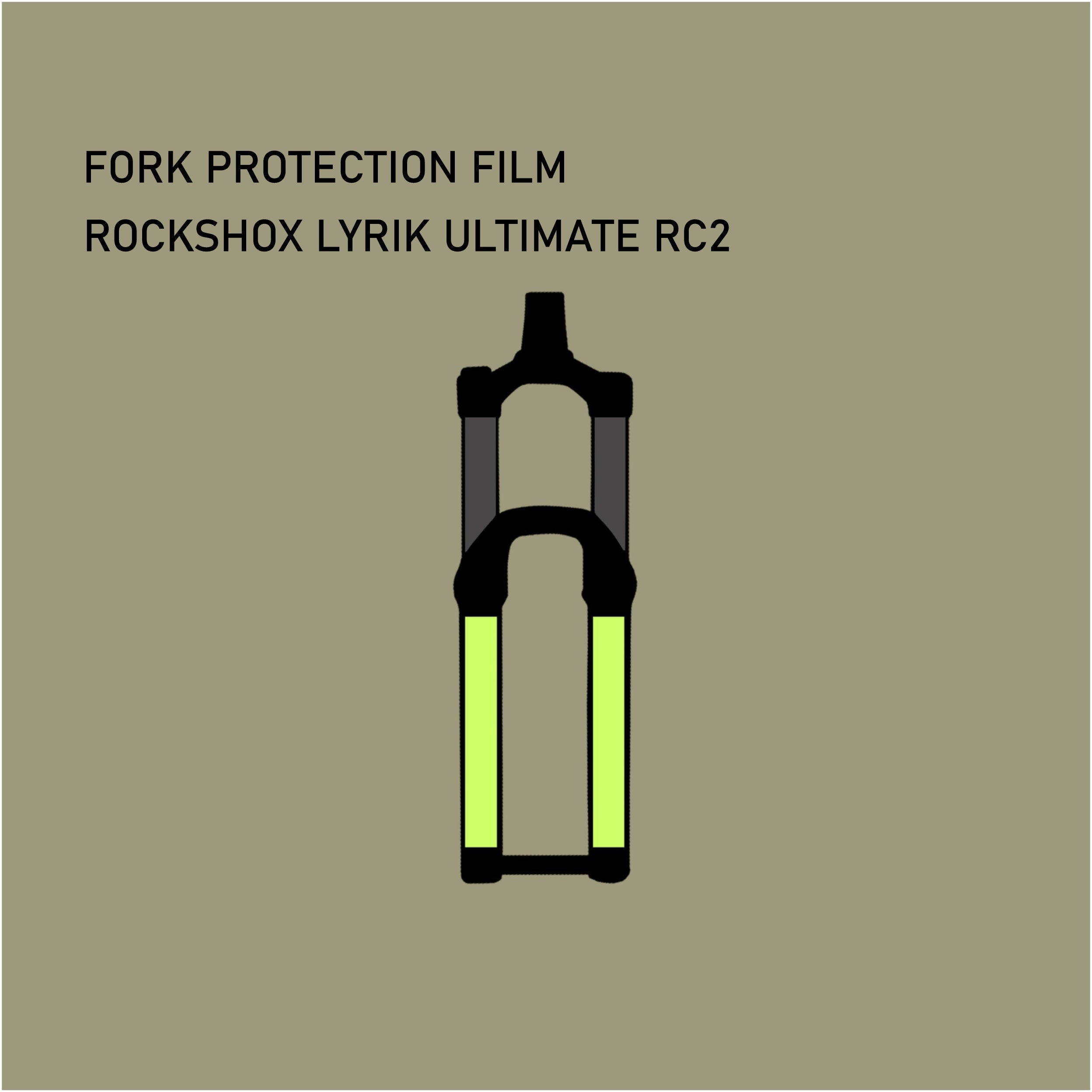 Fork Protection Film for RockShox Lyrik Ultimate RC2, Tapered, 15x110mm, 160mm, 29"
