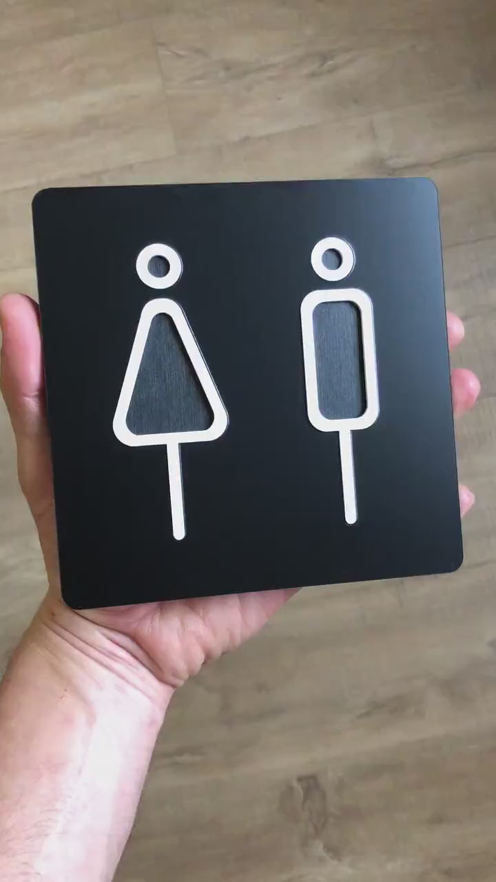 Unisex Toilet Door Sign, Gender Neutral Bathroom Sign, Toilet Door Sign, WC Sign, Toilet Decor, Toilet Plate, Toilet Plaque