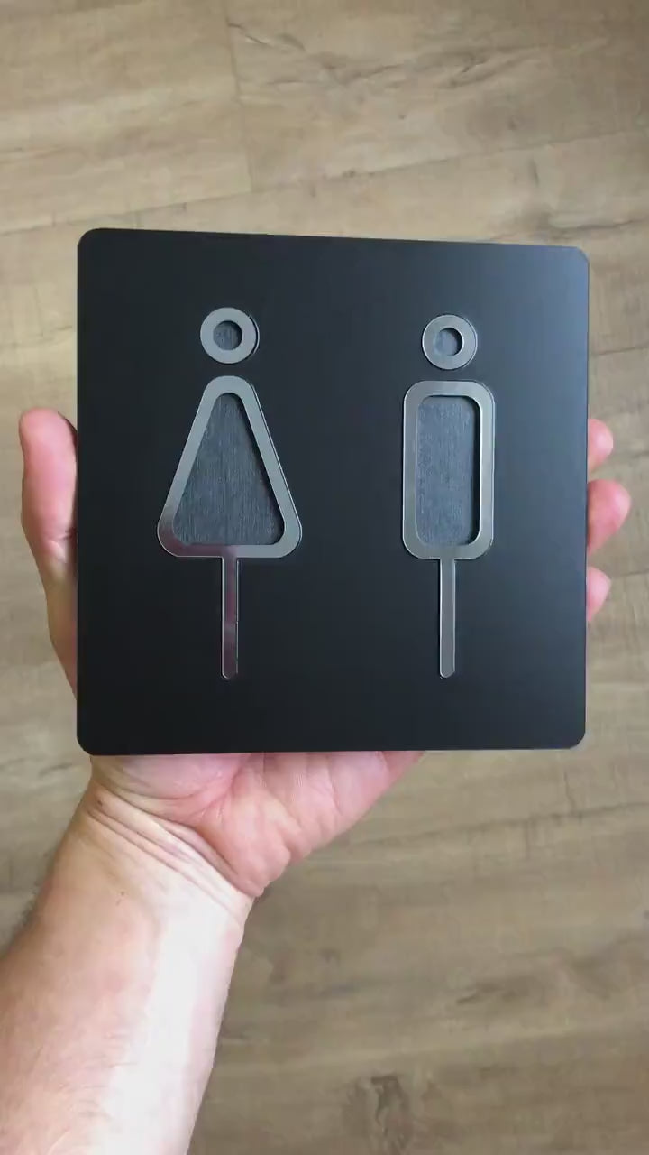 Unisex Toilet Door Sign, Gender Neutral Bathroom Sign, Toilet Door Sign, WC Sign, Toilet Decor, Toilet Plate, Toilet Plaque