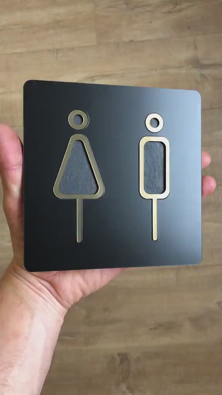 Unisex Toilet Door Sign, Gender Neutral Bathroom Sign, Toilet Door Sign, WC Sign, Toilet Decor, Toilet Plate, Toilet Plaque