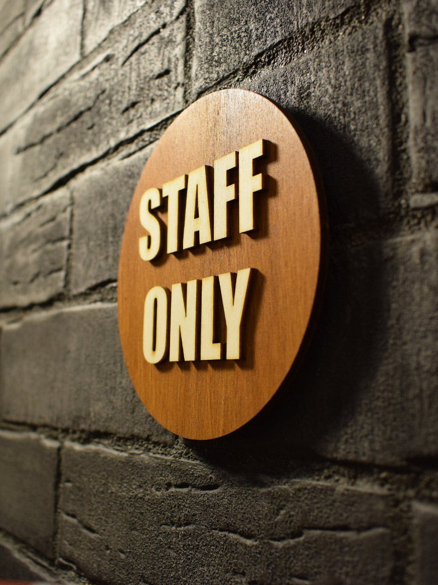 Staff only Sign, Door Sign, Employees Sign, Toilet Door Sign, Wood Gift, Wood Decor