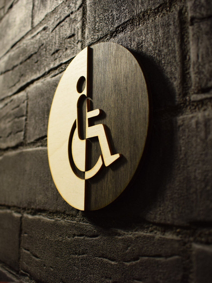 Disabled Toilet Door Sign, WC Sign, Restroom Door Sign, Toilet Plate, Toilet Plaque, Toilets Sign, Bathroom, Toilet, Cabin Sign