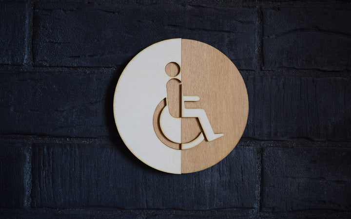 Disabled Toilet Door Sign, WC Sign, Restroom Door Sign, Toilet Plate, Toilet Plaque, Toilets Sign, Bathroom, Toilet, Cabin Sign