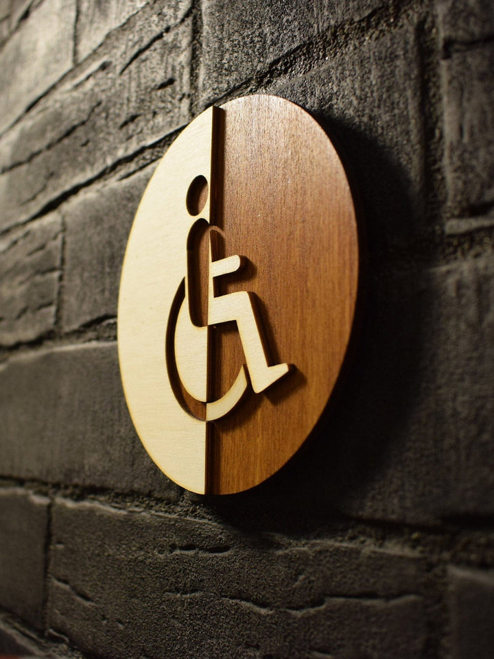 Disabled Toilet Door Sign, WC Sign, Restroom Door Sign, Toilet Plate, Toilet Plaque, Toilets Sign, Bathroom, Toilet, Cabin Sign