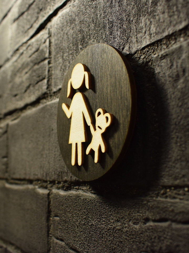 Children Door Sign, Child Door Sign, Girl Door Sign, Door Sign, Toilet Door Sign, Wood Gift, Wood Decor