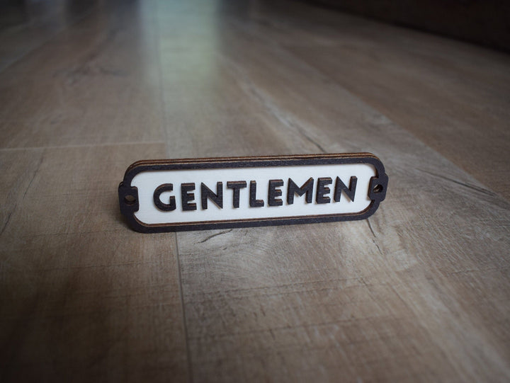 Toilet Sign, Gentlemen Door Sign, WC Sign, Toilet Decor, Toilet Plate, Toilet Plaque, Door Plaque, Vintage Style, Railway Style, Retro Style