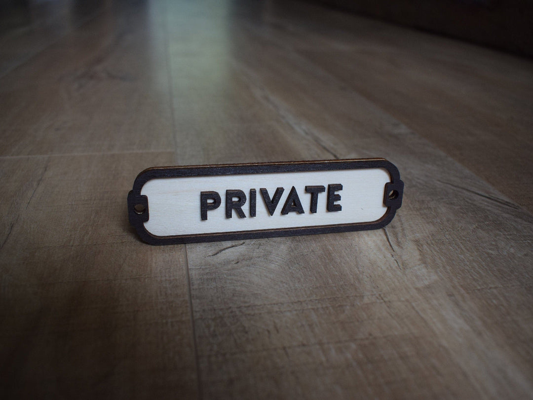 Private Sign, Door Sign, Door Plaque, Vintage Style, Railway Style, Retro Style, Wood Gift, Wood Decor