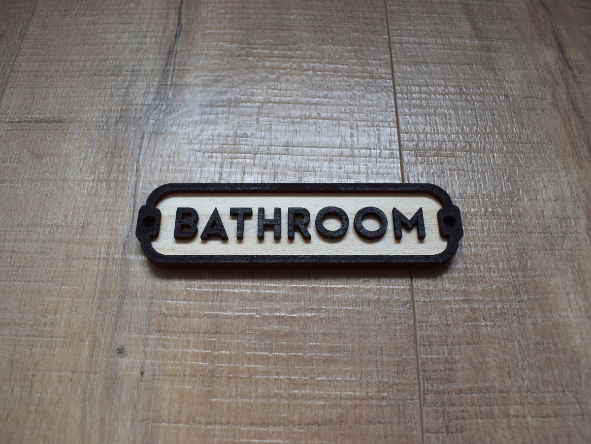 Bathroom Sign, Door Sign, Door Plaque, Vintage Style, Railway Style, Retro Style, Wood Gift, Wood Decor