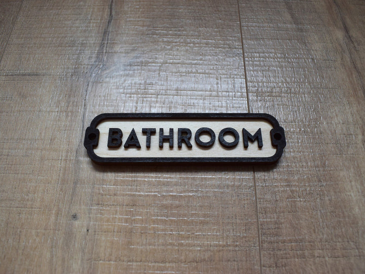 Bathroom Sign, Door Sign, Door Plaque, Vintage Style, Railway Style, Retro Style, Wood Gift, Wood Decor