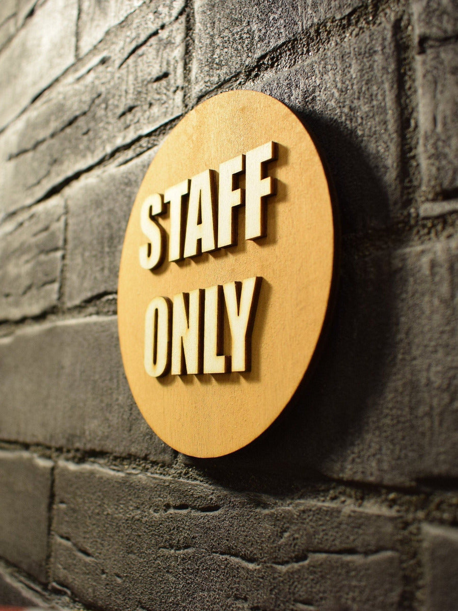 Staff only Sign, Door Sign, Employees Sign, Toilet Door Sign, Wood Gift, Wood Decor