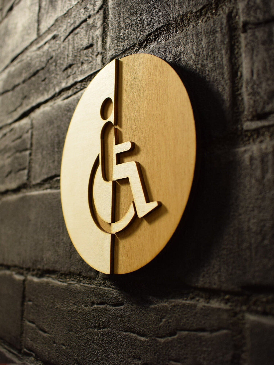 Disabled Toilet Door Sign, WC Sign, Restroom Door Sign, Toilet Plate, Toilet Plaque, Toilets Sign, Bathroom, Toilet, Cabin Sign