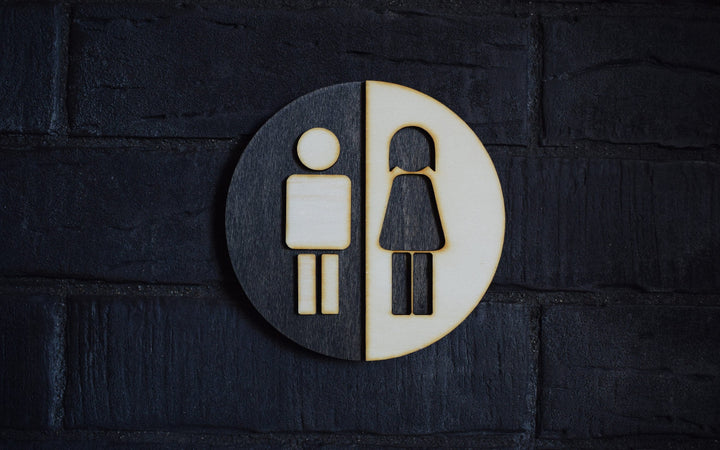 Unisex Toilet Door Sign, WC Sign, Restroom Door Sign, Toilet Decor, Toilet Plate, Toilet Plaque, Toilets Sign, Bathroom, Toilet, Cabin Sign