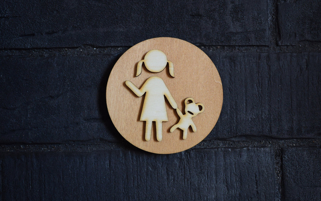 Children Door Sign, Child Door Sign, Girl Door Sign, Door Sign, Toilet Door Sign, Wood Gift, Wood Decor