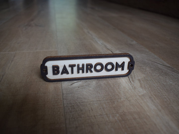 Bathroom Sign, Door Sign, Door Plaque, Vintage Style, Railway Style, Retro Style, Wood Gift, Wood Decor