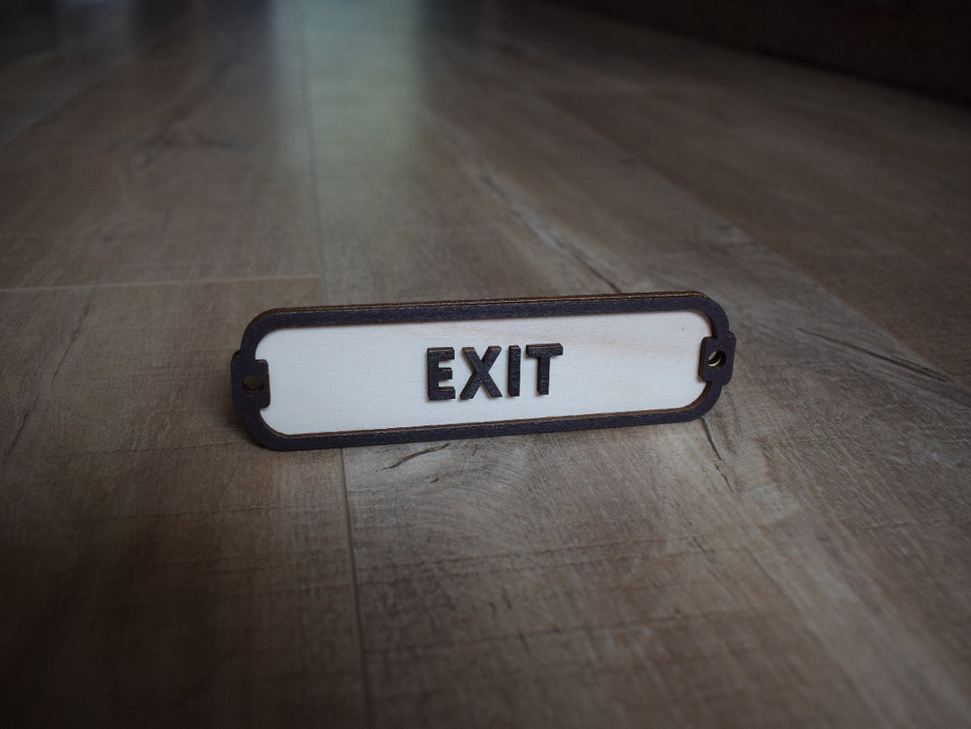 Exit Sign, Door Sign, Door Plaque, Vintage Style, Railway Style, Retro Style, Wood Gift, Wood Decor