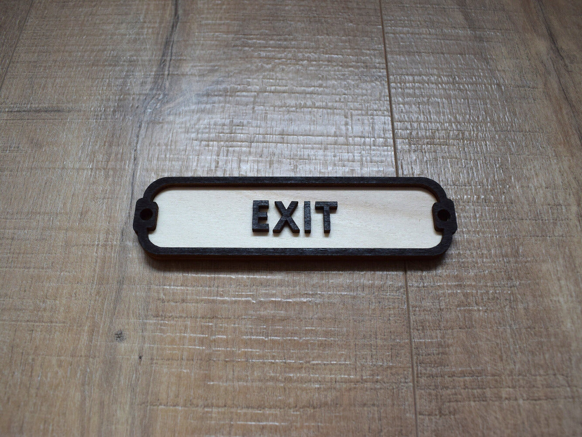 Exit Sign, Door Sign, Door Plaque, Vintage Style, Railway Style, Retro Style, Wood Gift, Wood Decor