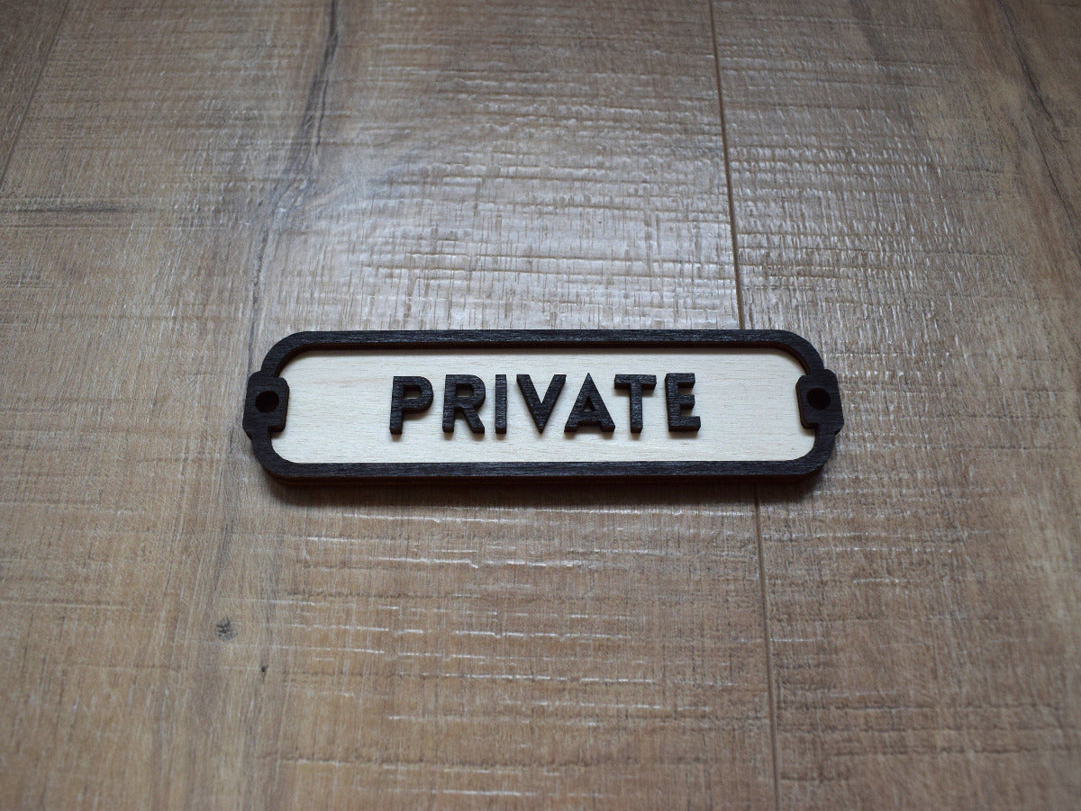 Private Sign, Door Sign, Door Plaque, Vintage Style, Railway Style, Retro Style, Wood Gift, Wood Decor