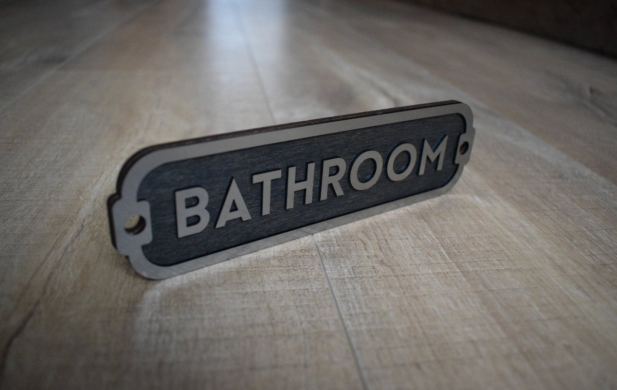 Luxury Bathroom Sign, Door Sign, Door Plaque, Vintage Style, Railway Style, Retro Style, Wood Gift, Wood Decor