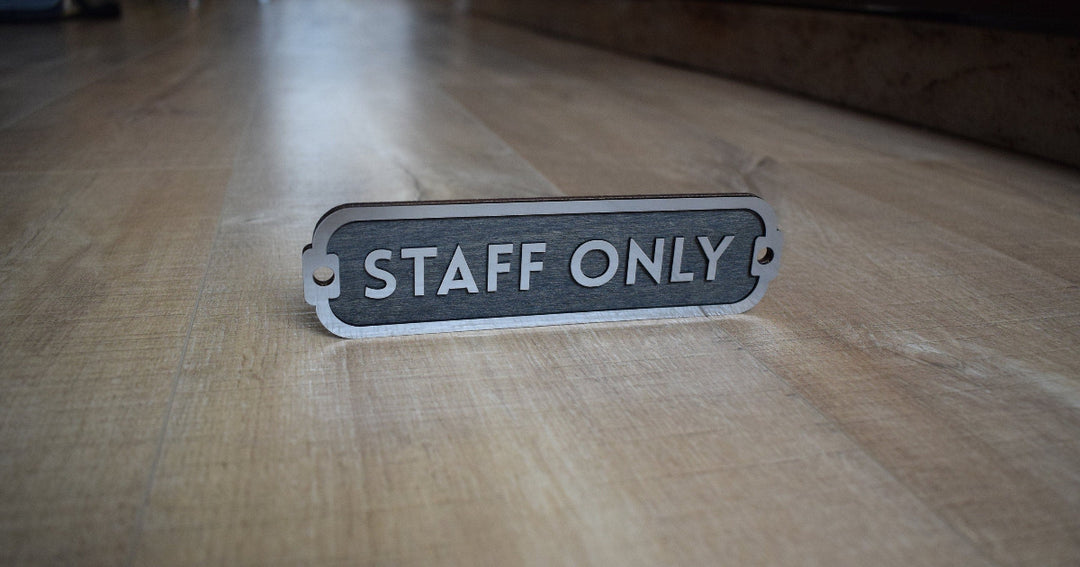 Luxury Staff Only Sign, Door Sign, Door Plaque, Vintage Style, Railway Style, Retro Style, Wood Gift, Wood Decor