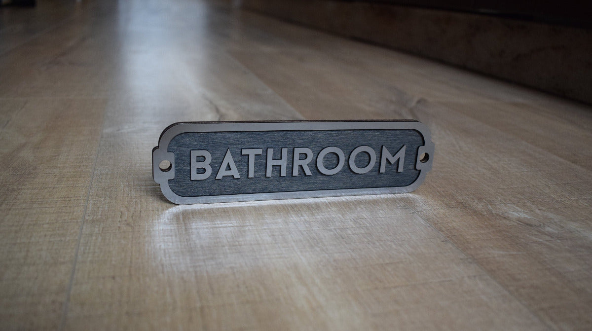 Luxury Bathroom Sign, Door Sign, Door Plaque, Vintage Style, Railway Style, Retro Style, Wood Gift, Wood Decor