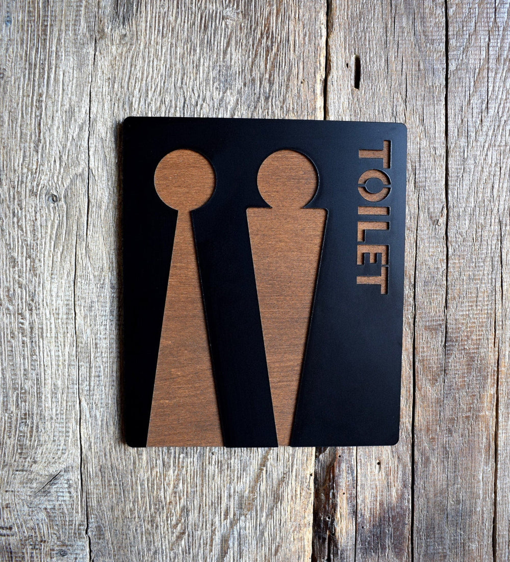 Unisex Toilet Door Sign, Gender Neutral Bathroom Sign, Toilet Door Sign, WC Sign, Toilet Decor, Toilet Plate, Toilet Plaque