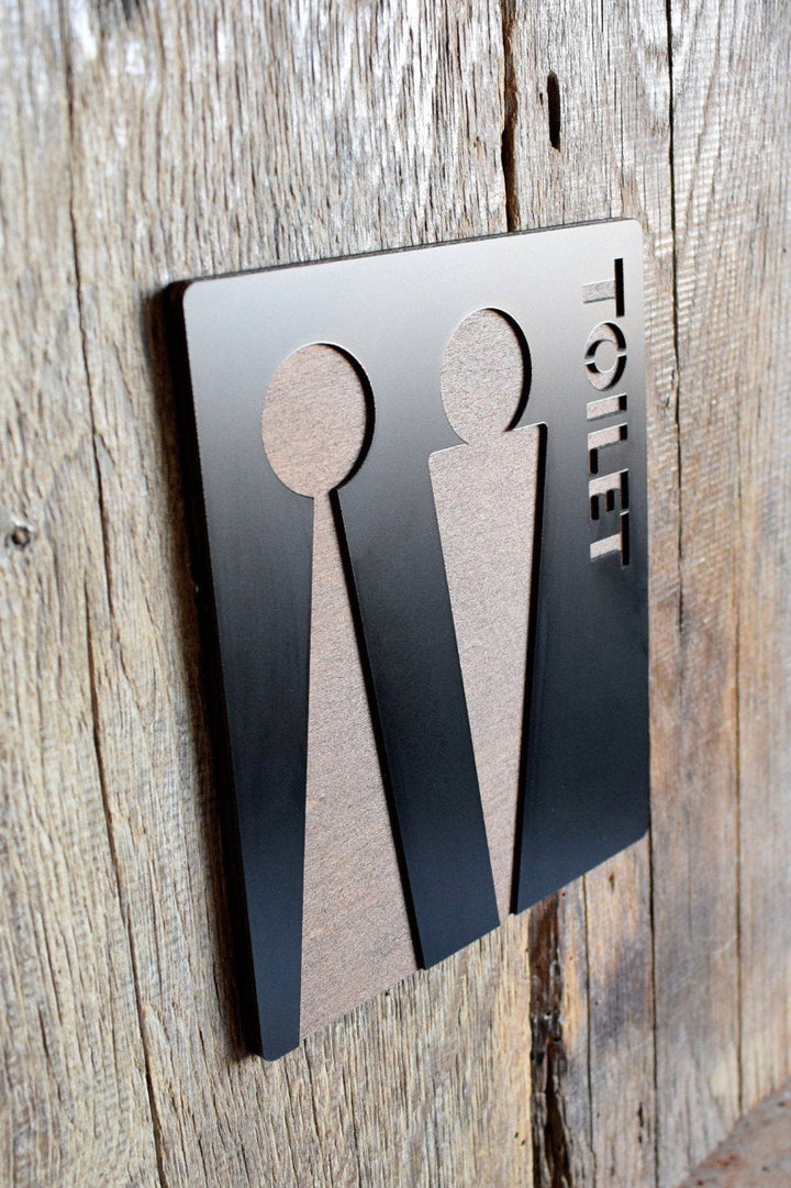 Unisex Toilet Door Sign, Gender Neutral Bathroom Sign, Toilet Door Sign, WC Sign, Toilet Decor, Toilet Plate, Toilet Plaque