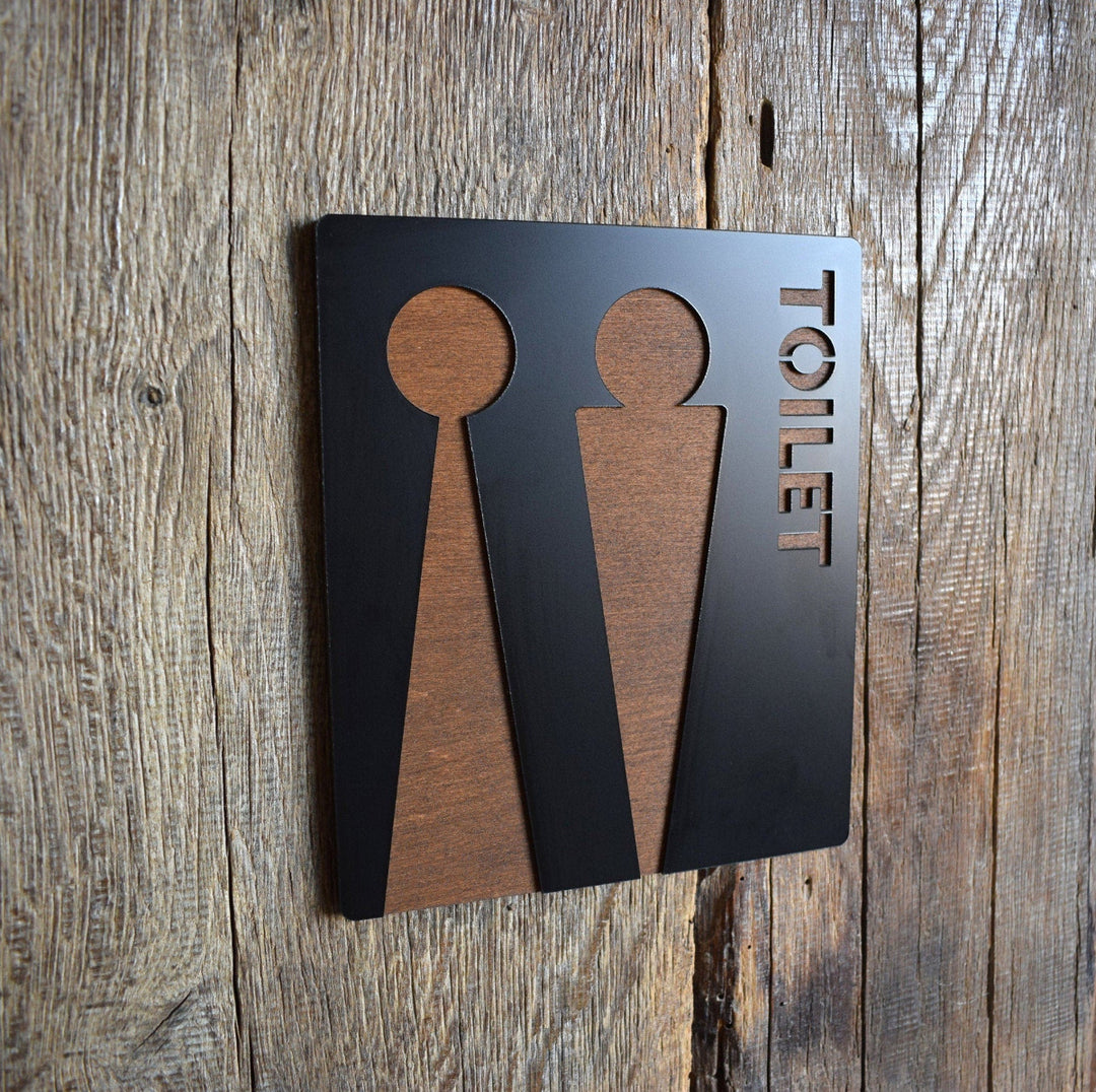 Unisex Toilet Door Sign, Gender Neutral Bathroom Sign, Toilet Door Sign, WC Sign, Toilet Decor, Toilet Plate, Toilet Plaque