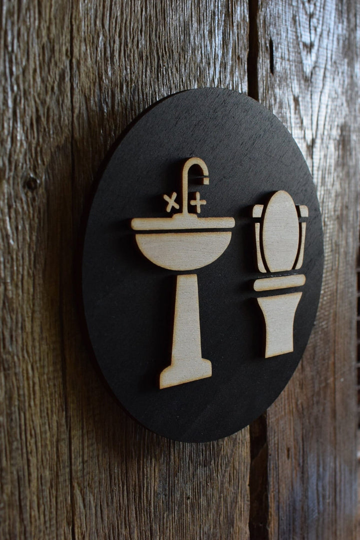 Unisex Toilet Door Sign, Bathroom sign, WC Sign, Restroom Door Sign, Toilet Decor, Toilet Plate, Toilet Plaque, Bathroom, Toilet, Cabin Sign