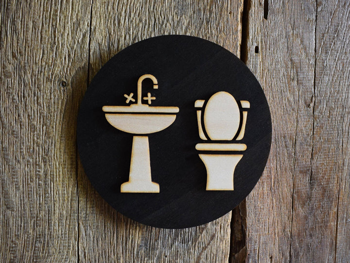 Unisex Toilet Door Sign, Bathroom sign, WC Sign, Restroom Door Sign, Toilet Decor, Toilet Plate, Toilet Plaque, Bathroom, Toilet, Cabin Sign