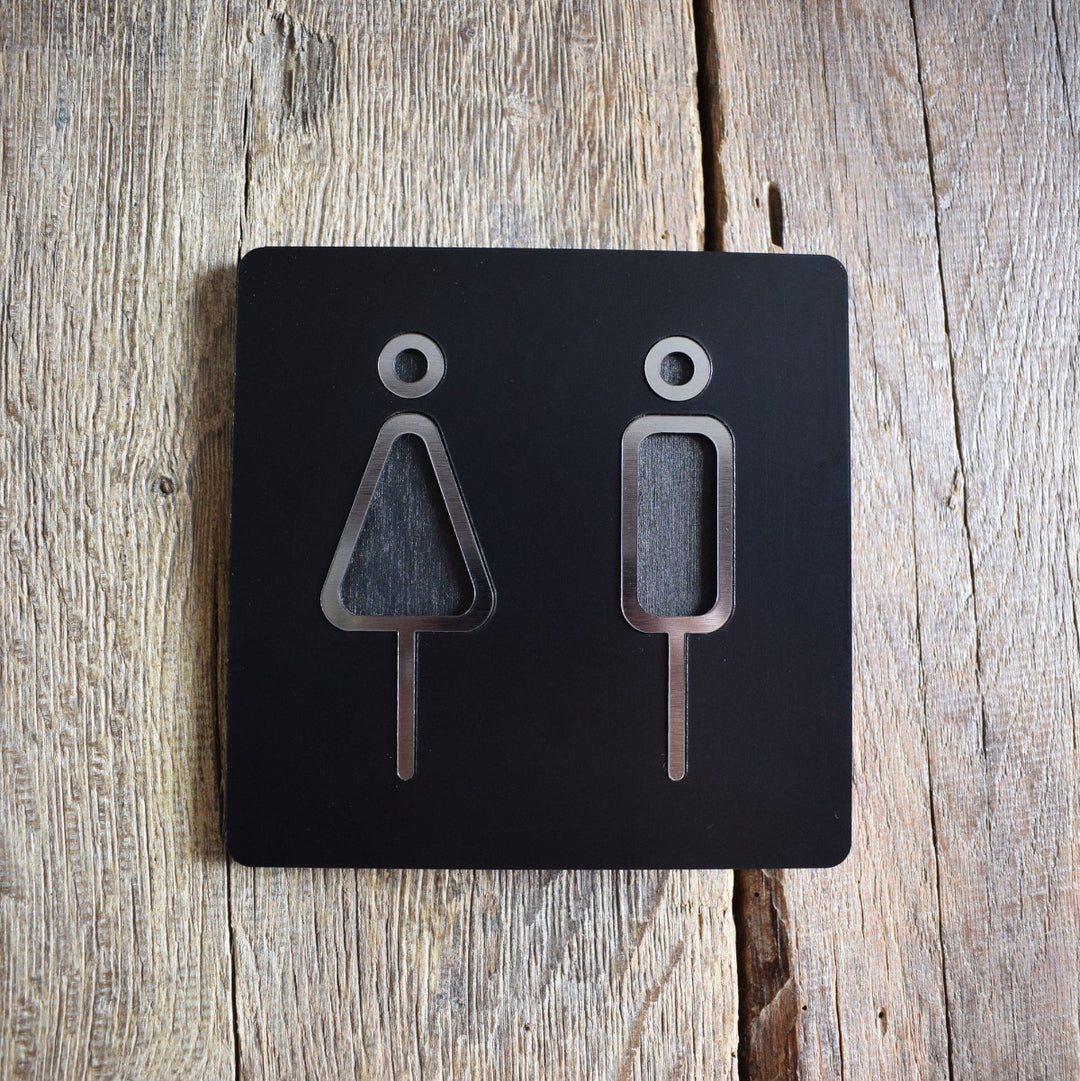 Unisex Toilet Door Sign, Gender Neutral Bathroom Sign, Toilet Door Sign, WC Sign, Toilet Decor, Toilet Plate, Toilet Plaque