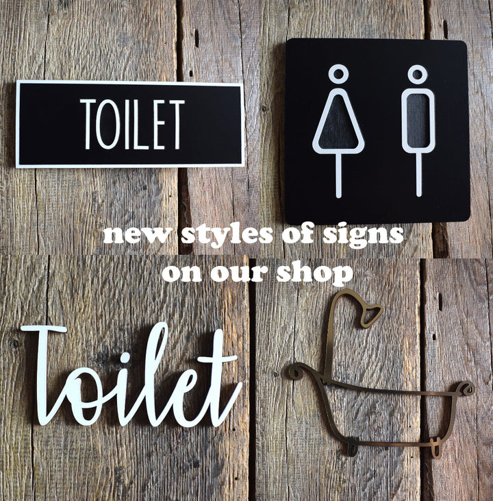 Custom Order Door Sign, WC Sign, Restroom Door Sign, Toilet Decor, Toilet Plate, Toilet Plaque, Toilets Sign, Bathroom, Toilet, Cabin Sign