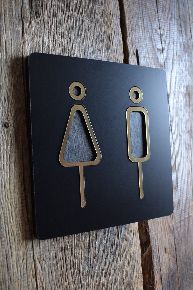 Unisex Toilet Door Sign, Gender Neutral Bathroom Sign, Toilet Door Sign, WC Sign, Toilet Decor, Toilet Plate, Toilet Plaque