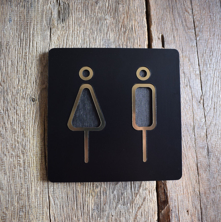 Unisex Toilet Door Sign, Gender Neutral Bathroom Sign, Toilet Door Sign, WC Sign, Toilet Decor, Toilet Plate, Toilet Plaque