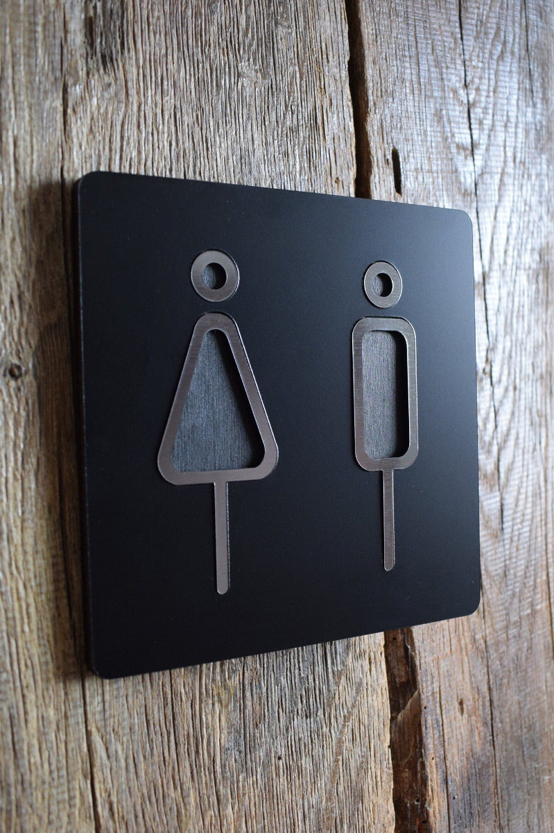 Unisex Toilet Door Sign, Gender Neutral Bathroom Sign, Toilet Door Sign, WC Sign, Toilet Decor, Toilet Plate, Toilet Plaque