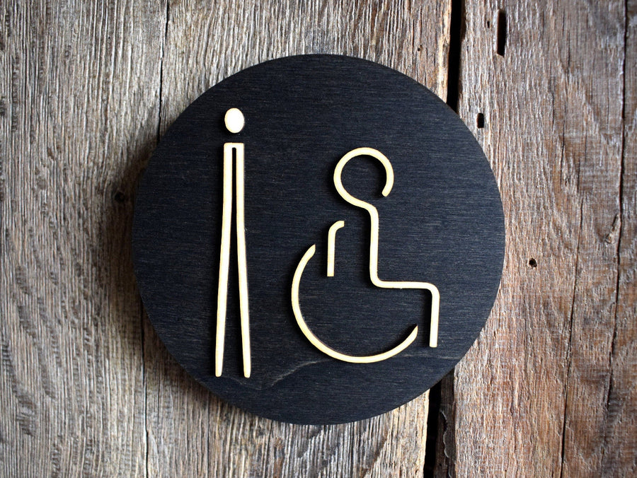 Women Disabled Toilet Door Sign, WC Sign, Restroom Door Sign, Toilet Plate, Toilet Plaque, Toilets Sign, Bathroom, Toilet, Cabin Sign