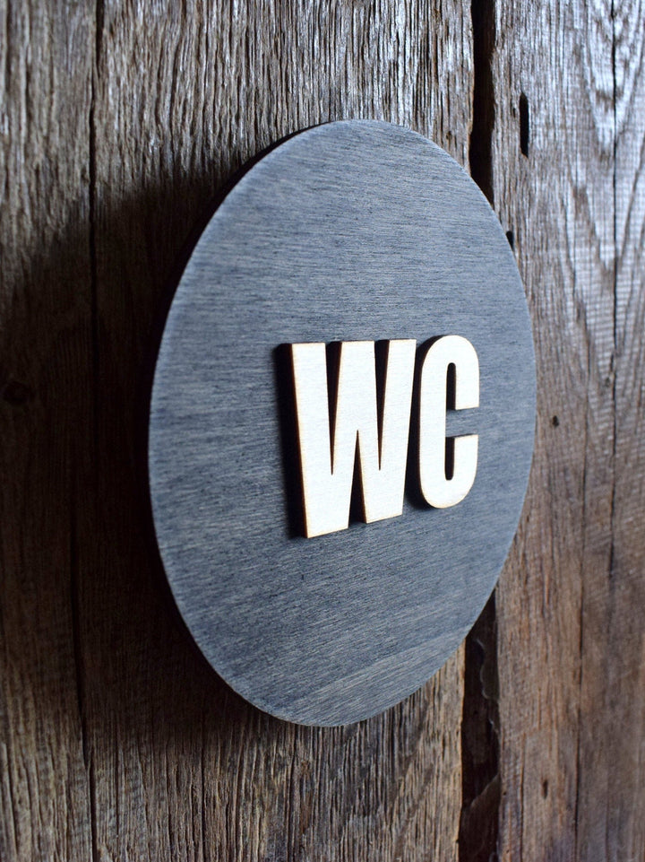 WC Sign, Restroom Door Sign, Toilet Plate, Toilet Plaque, Toilets Sign, Bathroom, Toilet, Cabin Sign