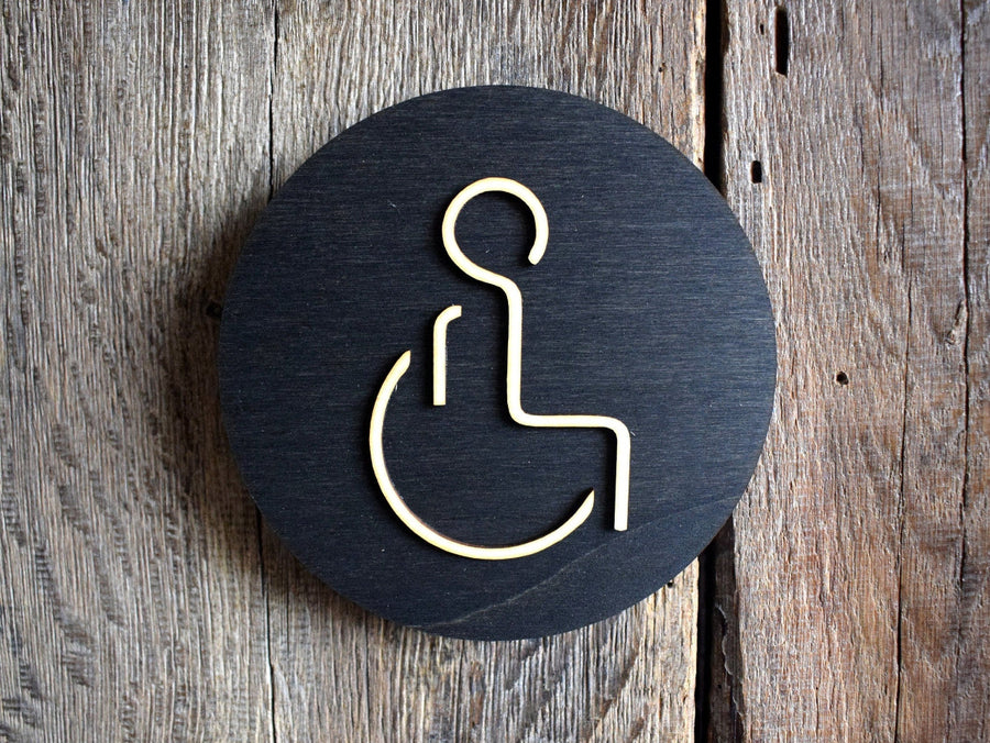 Disabled Toilet Door Sign, WC Sign, Restroom Door Sign, Toilet Plate, Toilet Plaque, Toilets Sign, Bathroom, Toilet, Cabin Sign