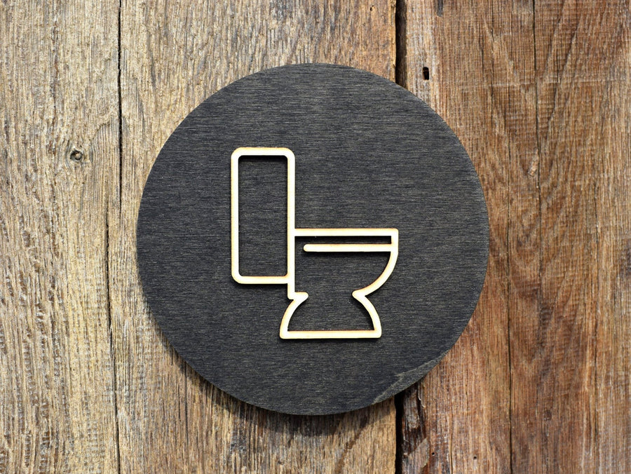 Modern Unisex Toilet Door Sign, WC Sign, Restroom Door Sign, Toilet Decor, Toilet Plate, Toilet Plaque, Toilets Sign, Bathroom