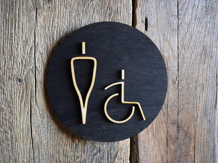 Men Disabled Toilet Door Sign, WC Sign, Restroom Door Sign, Toilet Plate, Toilet Plaque, Toilets Sign, Bathroom, Toilet, Cabin Sign