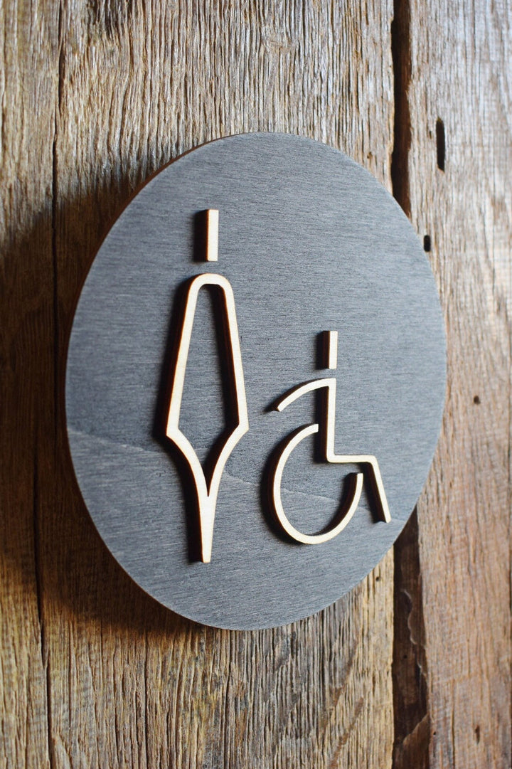 Women Disabled Toilet Door Sign, WC Sign, Restroom Door Sign, Toilet Plate, Toilet Plaque, Toilets Sign, Bathroom, Toilet, Cabin Sign