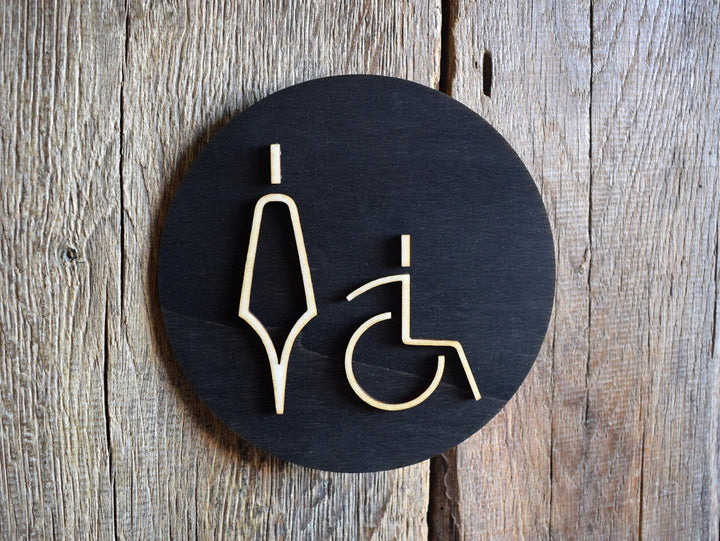 Women Disabled Toilet Door Sign, WC Sign, Restroom Door Sign, Toilet Plate, Toilet Plaque, Toilets Sign, Bathroom, Toilet, Cabin Sign