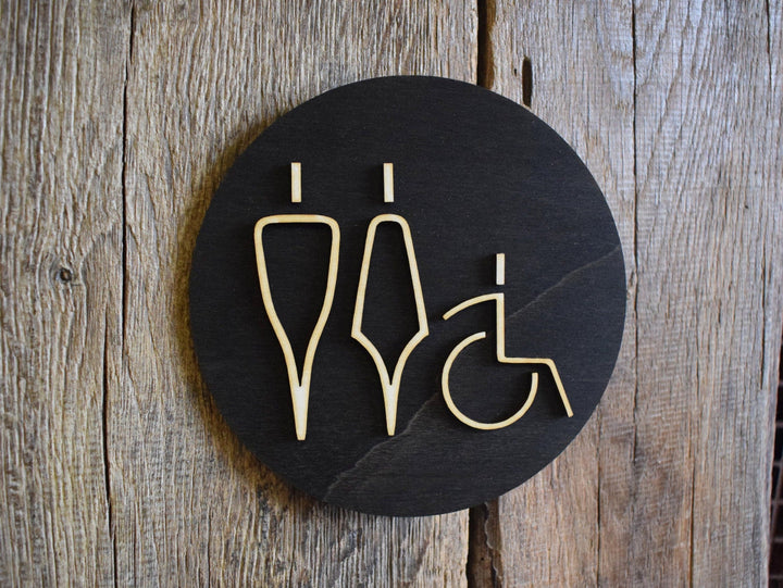 Men&Women Disabled Toilet Door Sign, WC Sign, Restroom Door Sign, Toilet Plate, Toilet Plaque, Toilets Sign, Bathroom, Toilet, Cabin Sign