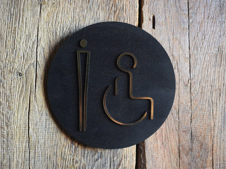 Men Disabled Toilet Door Sign, WC Sign, Restroom Door Sign, Toilet Plate, Toilet Plaque, Toilets Sign, Bathroom, Toilet, Cabin Sign