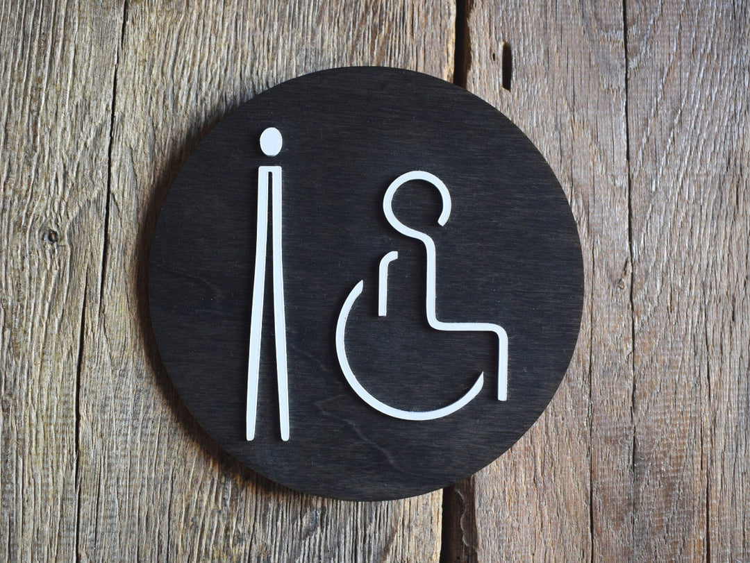 Women Disabled Toilet Door Sign, WC Sign, Restroom Door Sign, Toilet Plate, Toilet Plaque, Toilets Sign, Bathroom, Toilet, Cabin Sign