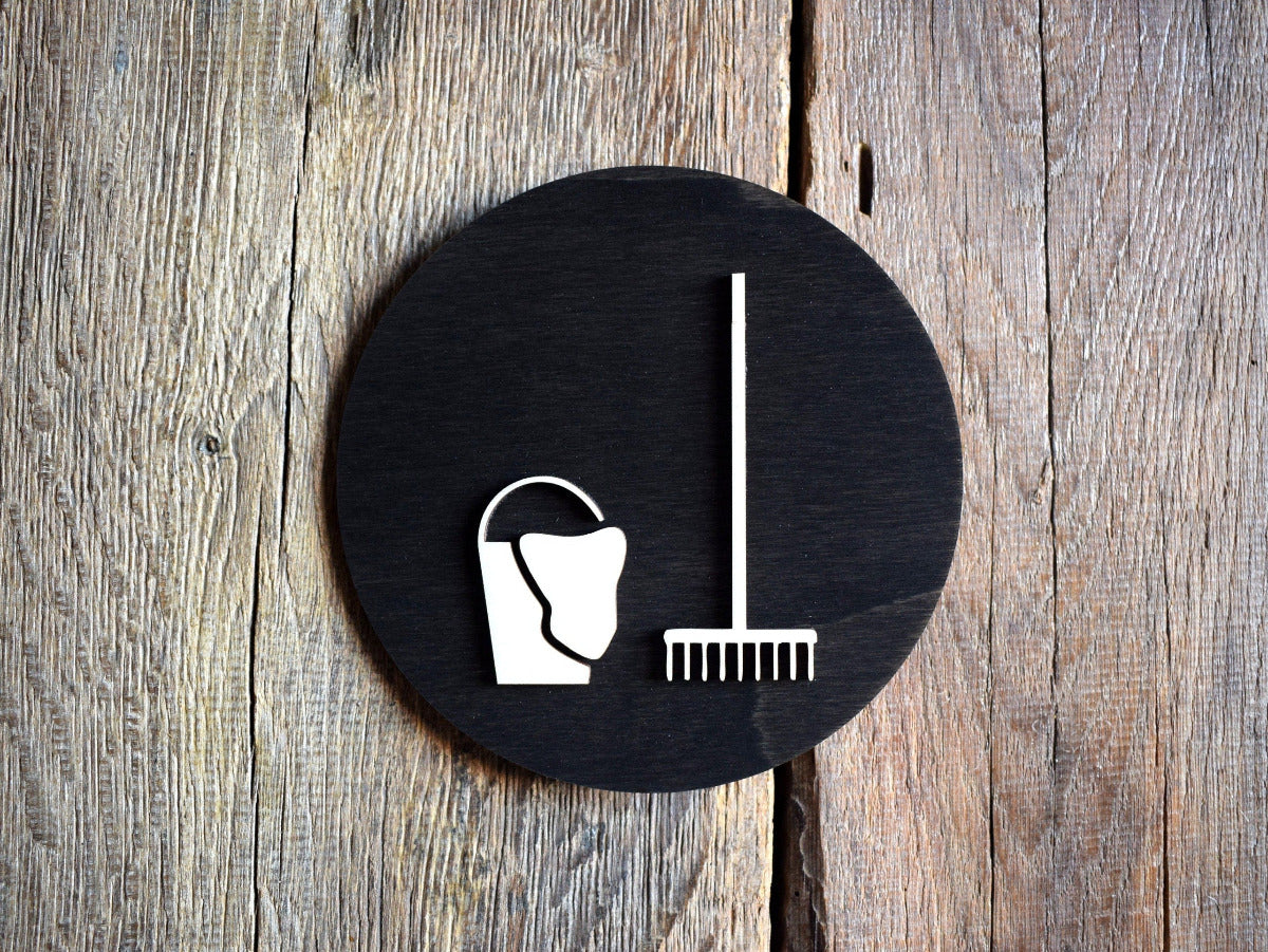 Cleaning Room Door Sign, Cleaning RoomSign, Restroom Door Sign, Cleaning Room Decor, Toilets Sign, Bathroom.