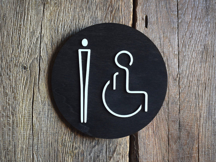 Men Disabled Toilet Door Sign, WC Sign, Restroom Door Sign, Toilet Plate, Toilet Plaque, Toilets Sign, Bathroom, Toilet, Cabin Sign